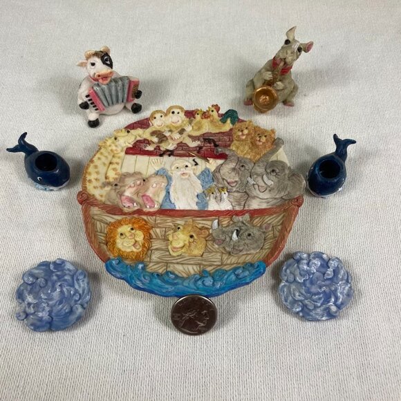 1996 Popular Imports Noah's Ark Resin Tea Set – Whales & Mouse Figures - Picture 2 of 7